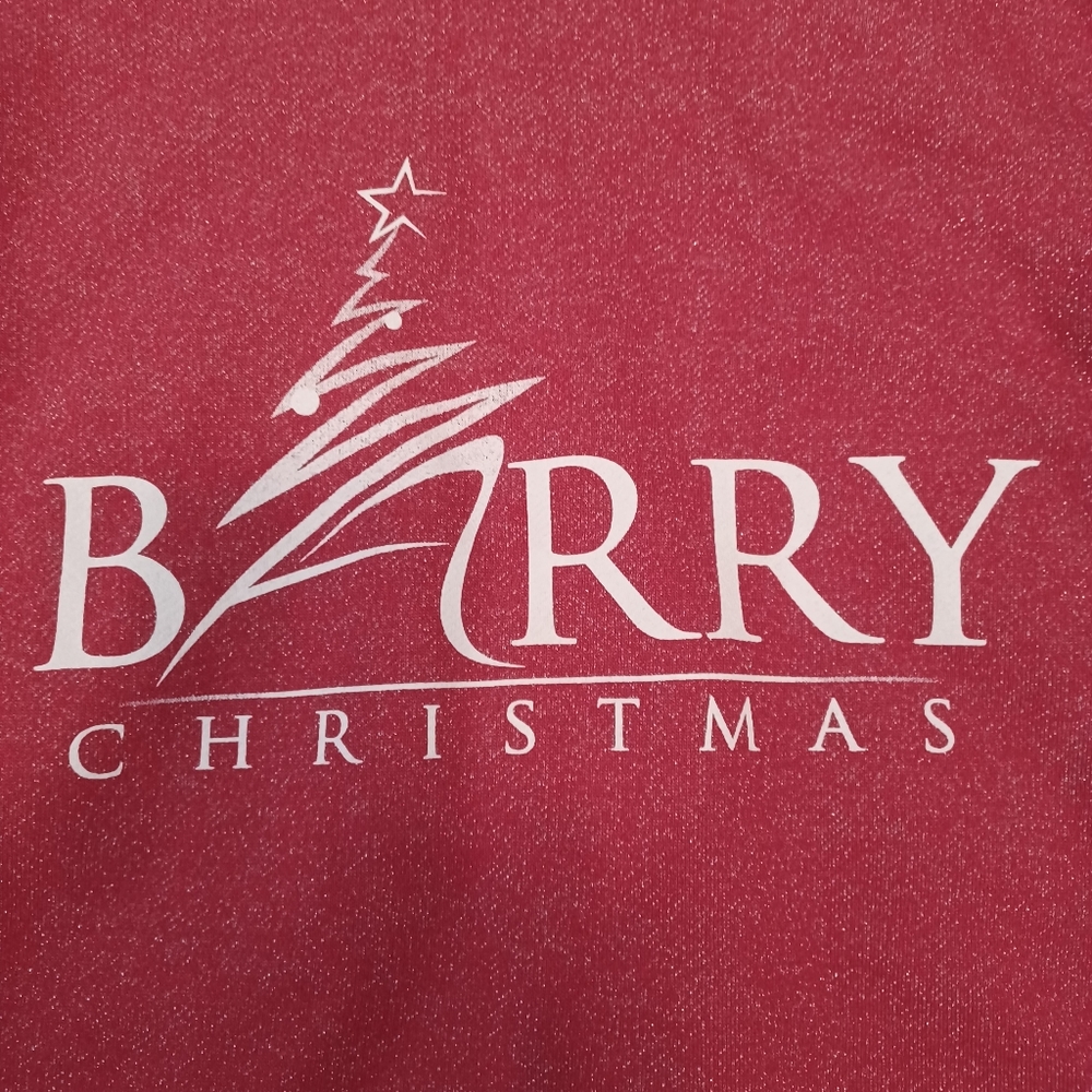 Red Shimmery Barry Christmas Hoodie Size XXL - Picture 4 of 7